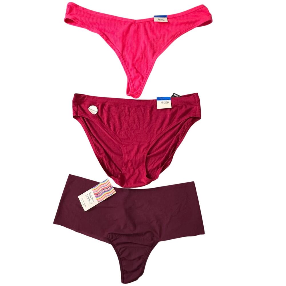 NEW JENNI HANKY PANKY MACY’S Breathe High-Rise Thong Underwear XL Lot Of 3